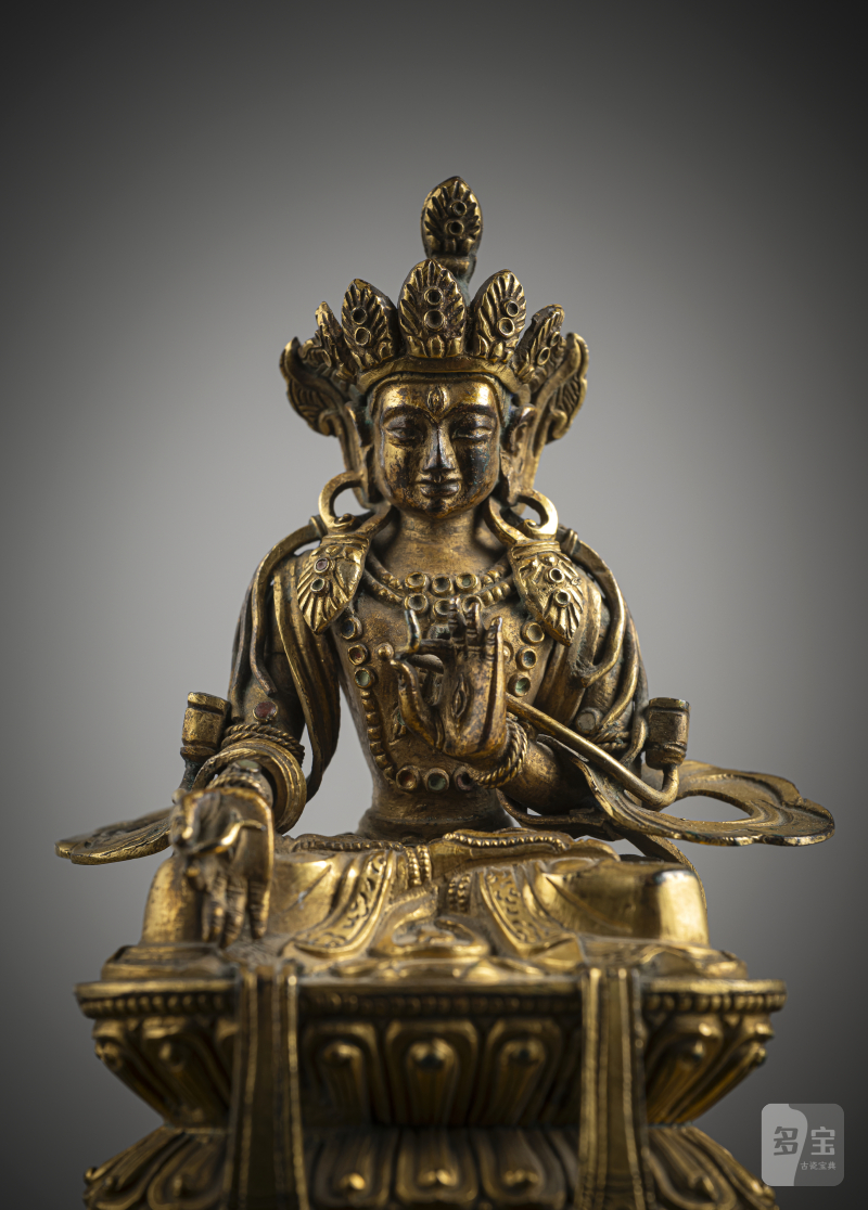 A GILT-COPPER REPOUSSÉ FIGURE OF A BODHISATTVA - 图3